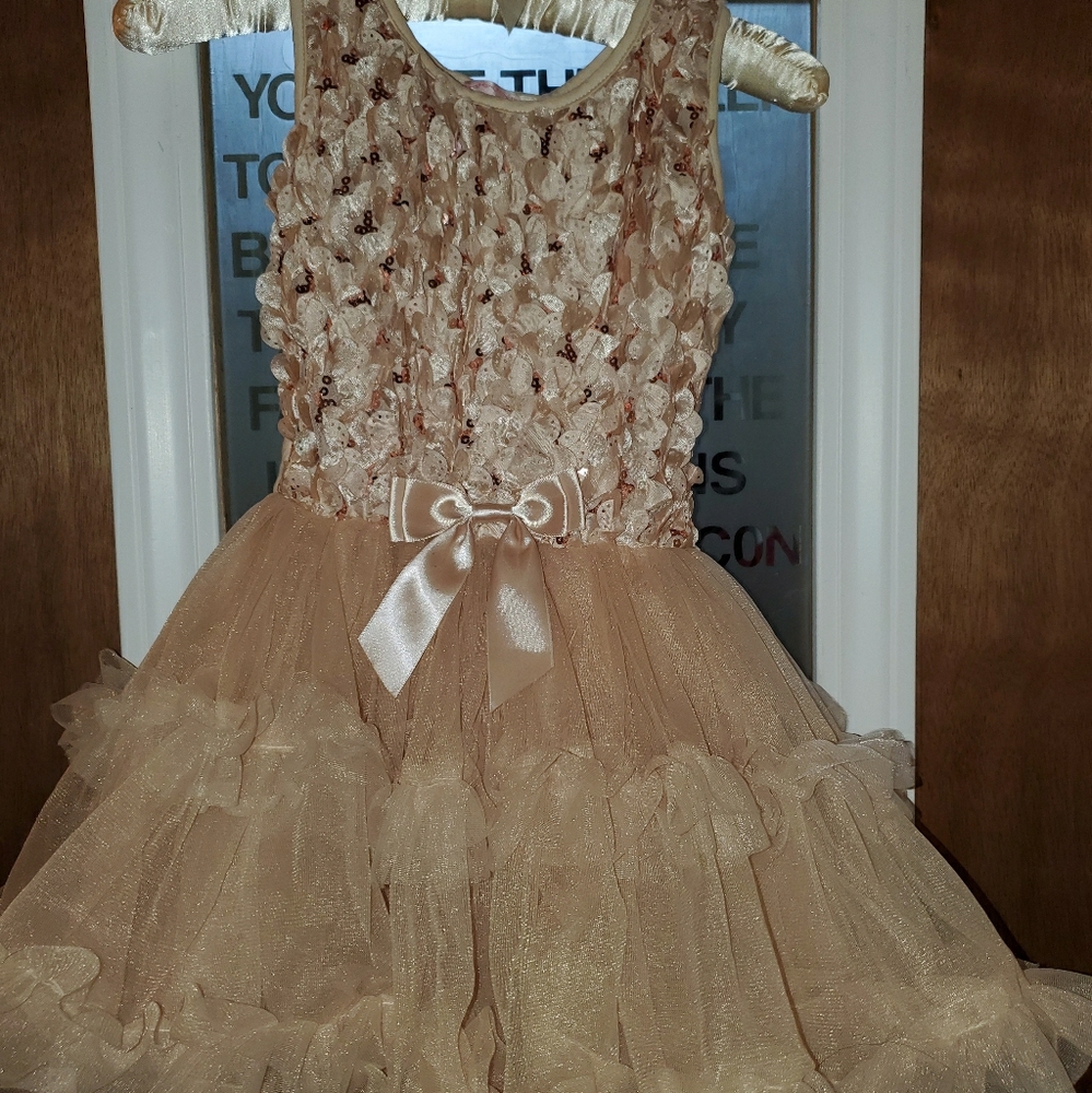 Tan / Beige sequined tutu dress